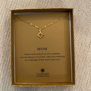 Dogeared gold Mom necklace.